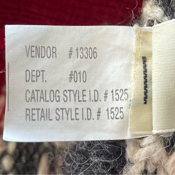 VTG Eddie Baure Sweater Womens‎ M Red Mulit Color Button Wool Alpaca Holida - Picture 6 of 11